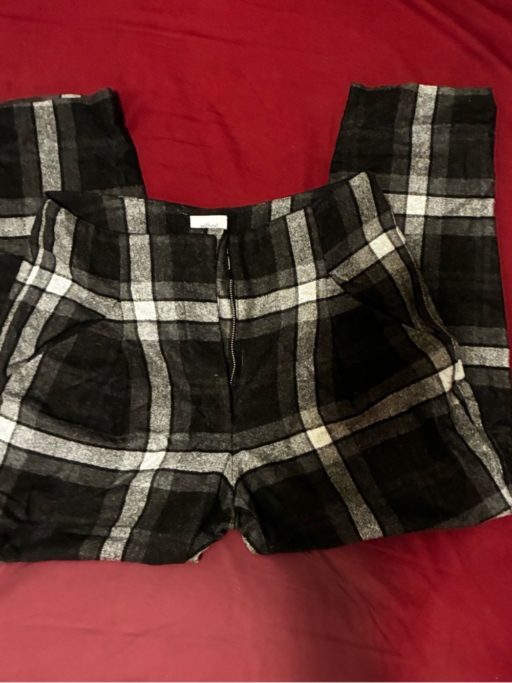 Wool Wilfred Black and Gray Plaid Trousers ankle length